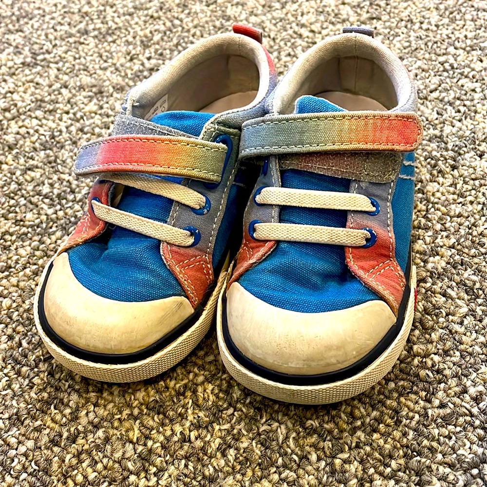 See Kai Run toddler shoes. Multicolored and adorable. Worn lightly.